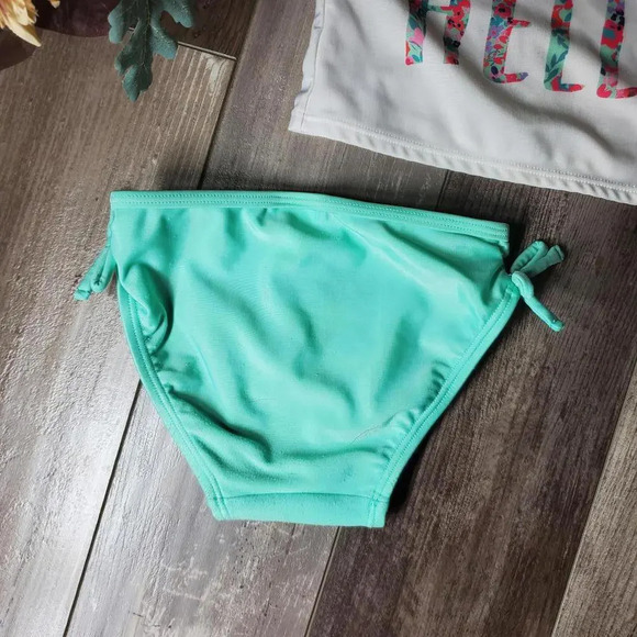 Old Navy Seafoam Green Wave Hello Floral Rash Guard 2 Piece Swimsuit Size 18-24m - Picture 6 of 15